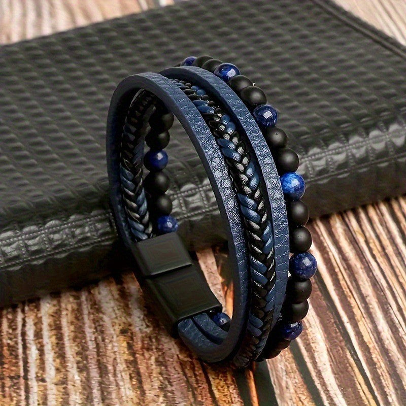 Wholesale Layered Hand-Woven Leather Beaded Bracelet